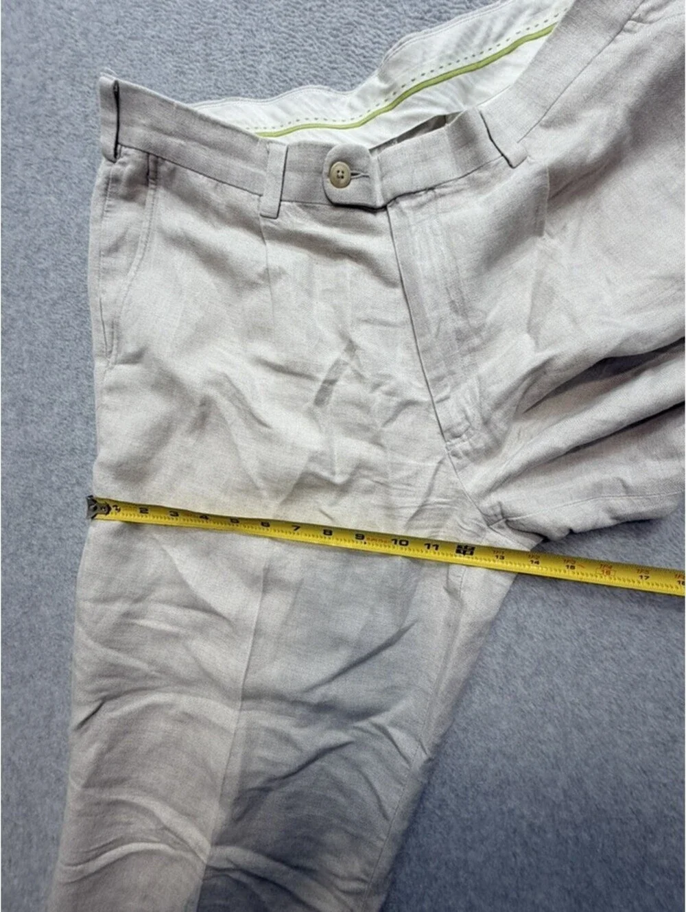 Cubavera Mens Pleated Pants 36x30 Beige Linen Blend Lightweight Summer